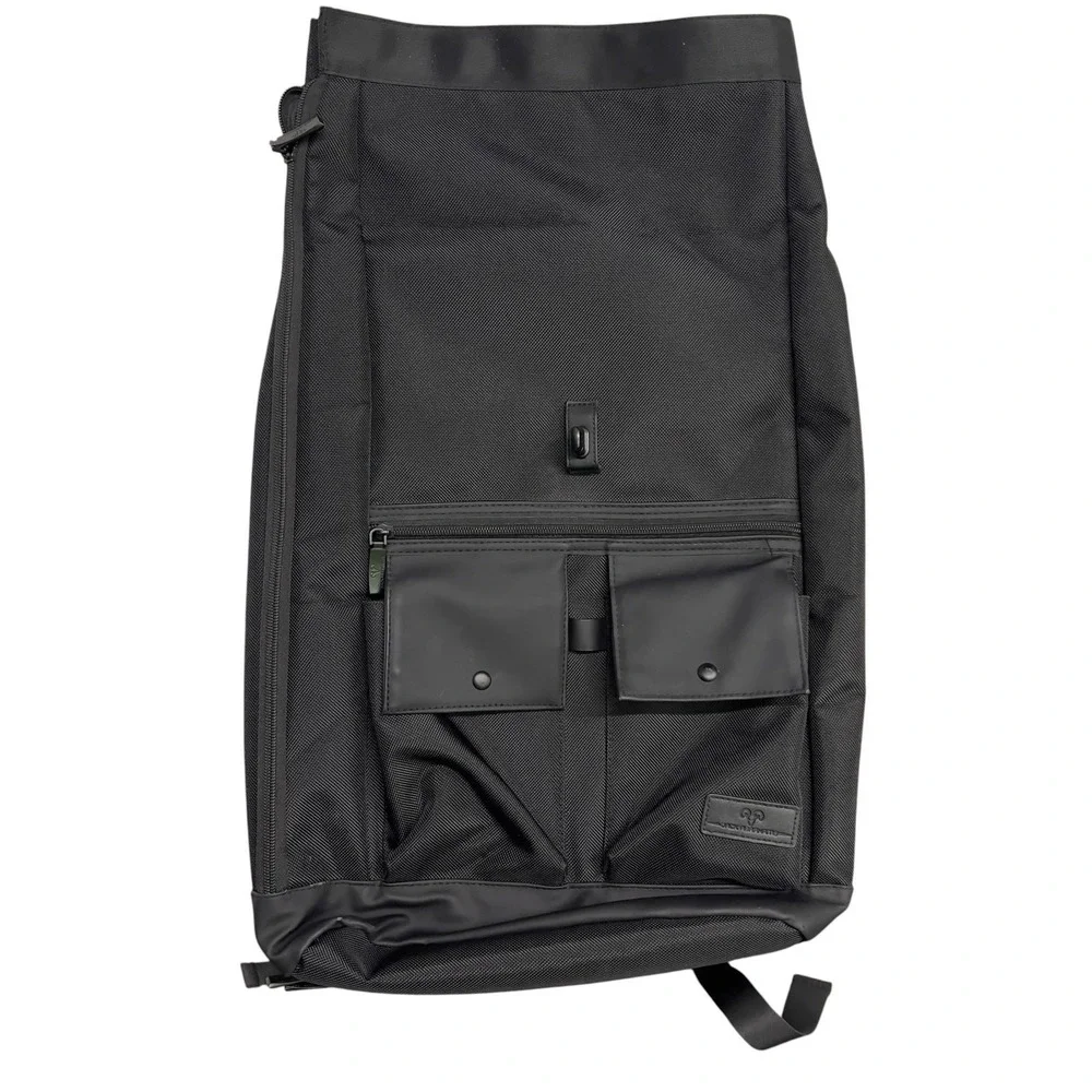 Jack Abraham's Black Roll Top Backpack Laptop Travel Commuter Waterproof